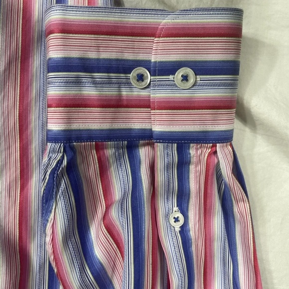 Bugatchi Mens Multicolor Striped Long Sleeve Button Up Shirt Size XXL - Picture 10 of 11